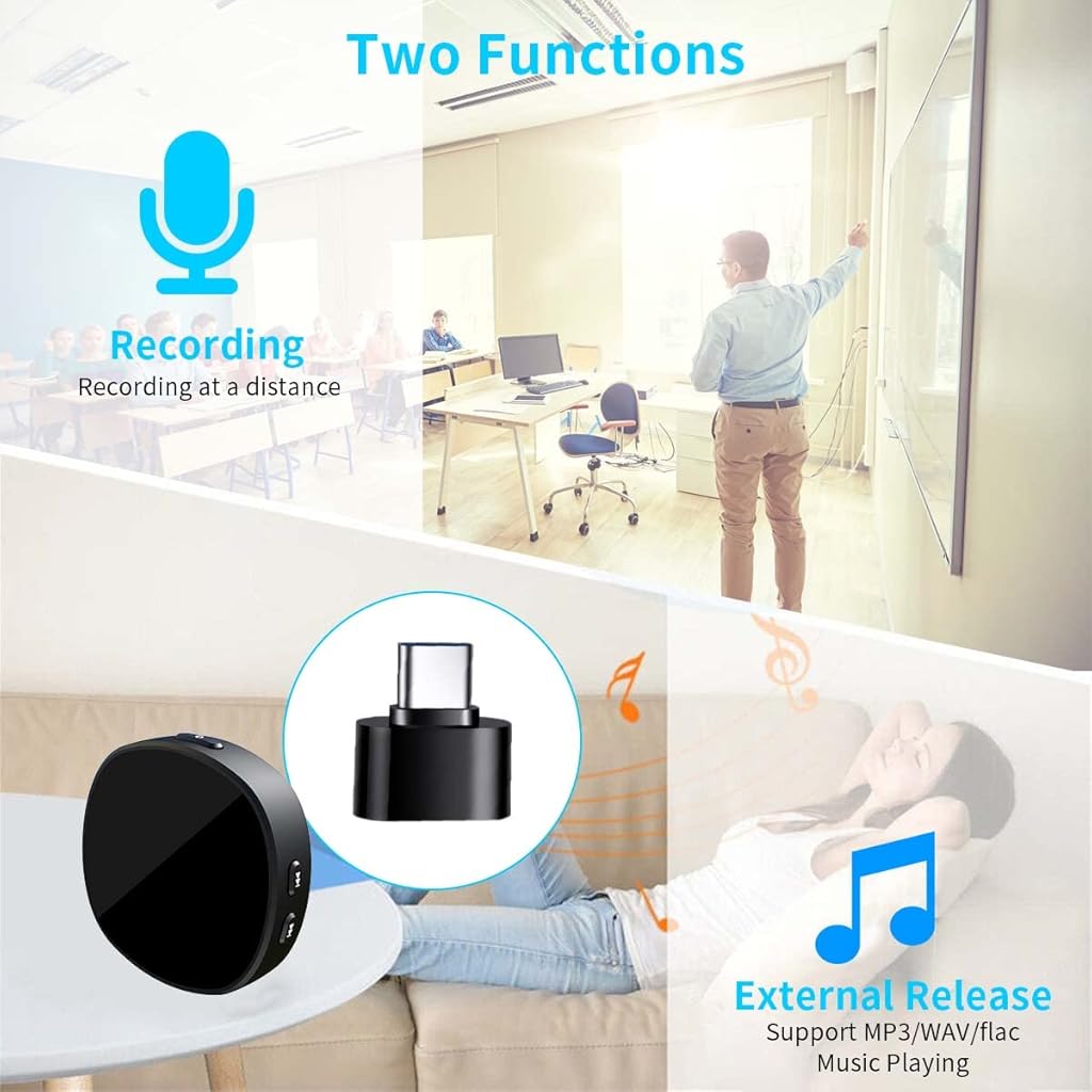 ZORBES® Mini Voice Recorder with Playback Built in Speaker 16GB Capacity for 284hours Recording Audio Recording Device for Lectures Meetings, Support Data Transfer Earphone Playback