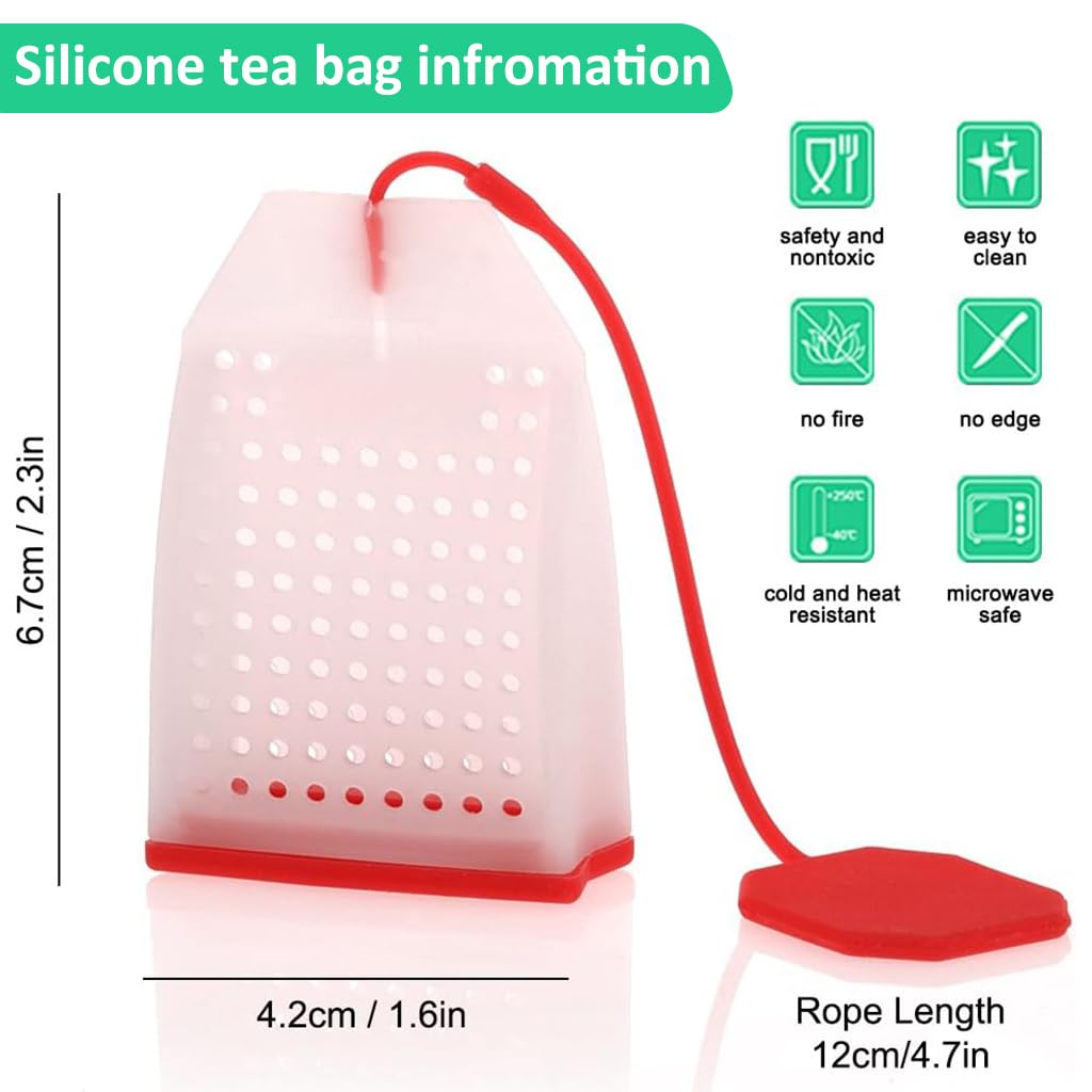 Zeitel® 4Pcs Silicone Tea Infuser with 4.7 inches Line BPA Free