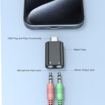 Verilux USB C Sound Card for Stereo Audio and Mic Use | 3.5mm Adapter 3PCS Set