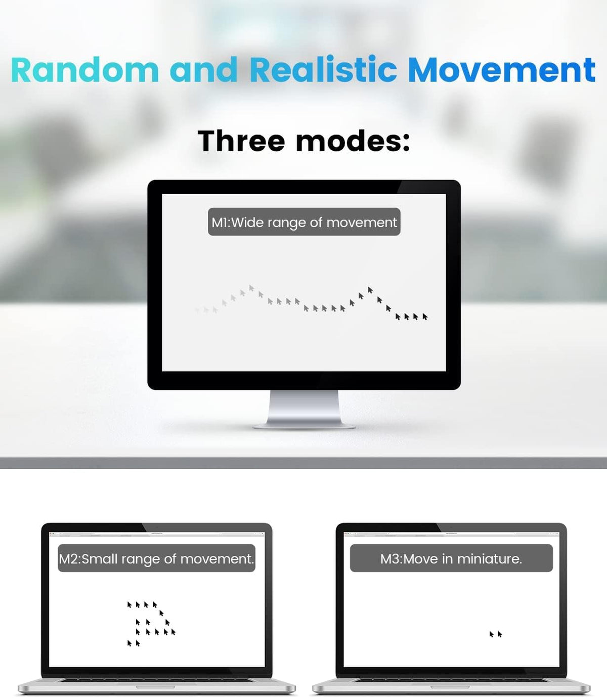 Verilux USB Mouse Jiggler with 3 Modes and Memory Function for Windows and Mac | Undetectable Movement Simulator for Work from Home