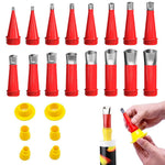 Serplex® 16Pcs Nozzles for Caulking Gun, Stainless Steel Replacement Nozzles with 6 Adapter Universal Caulking Gun Nozzles for Glass Adhesive, Acrylic Caulk, Rubber Sealant, Latex Caulk