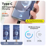 Verilux® 2Pcs Type C Charging Cable 62W 3.1A Fast Charging