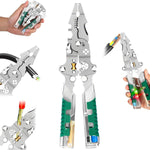 Serplex® Multi Wire Stripper with Circuit Test Function, Folding Electric Wire Stripping Tool, Anti-slip Handle, Multi-Function Electrician Repair Tool for Cutting, Clamping, Stripping