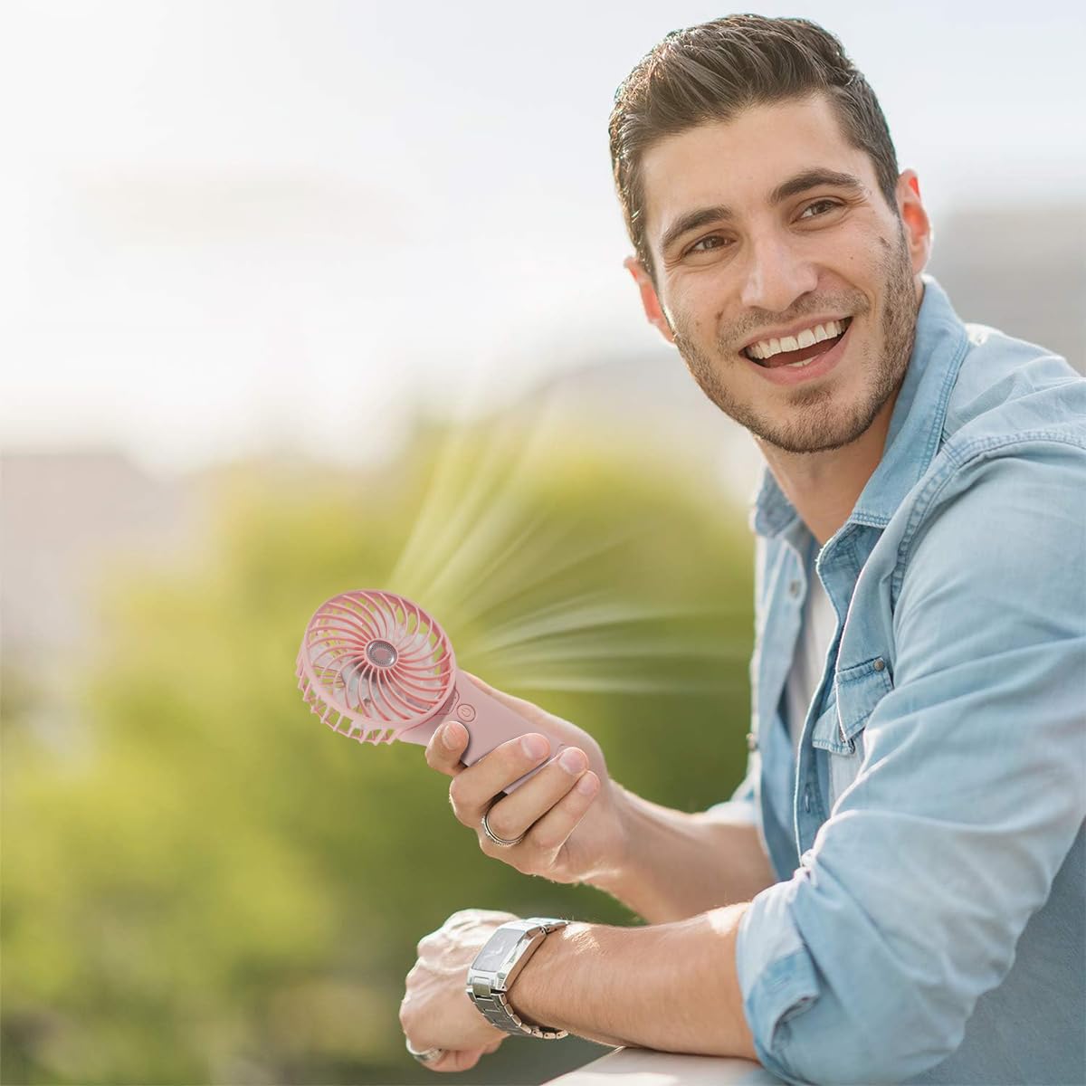 Verilux® Mini Hand Fan for Women (Pink)