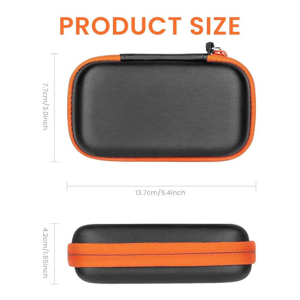 ZORBES® Carrying Case for SSD Storage Bag for SanDisk 500GB 1TB 2TB Shock-Proof EVA Waterproof Accessories No SSD Included 13.8 x 7.7 x 4.2cm 2 PCS