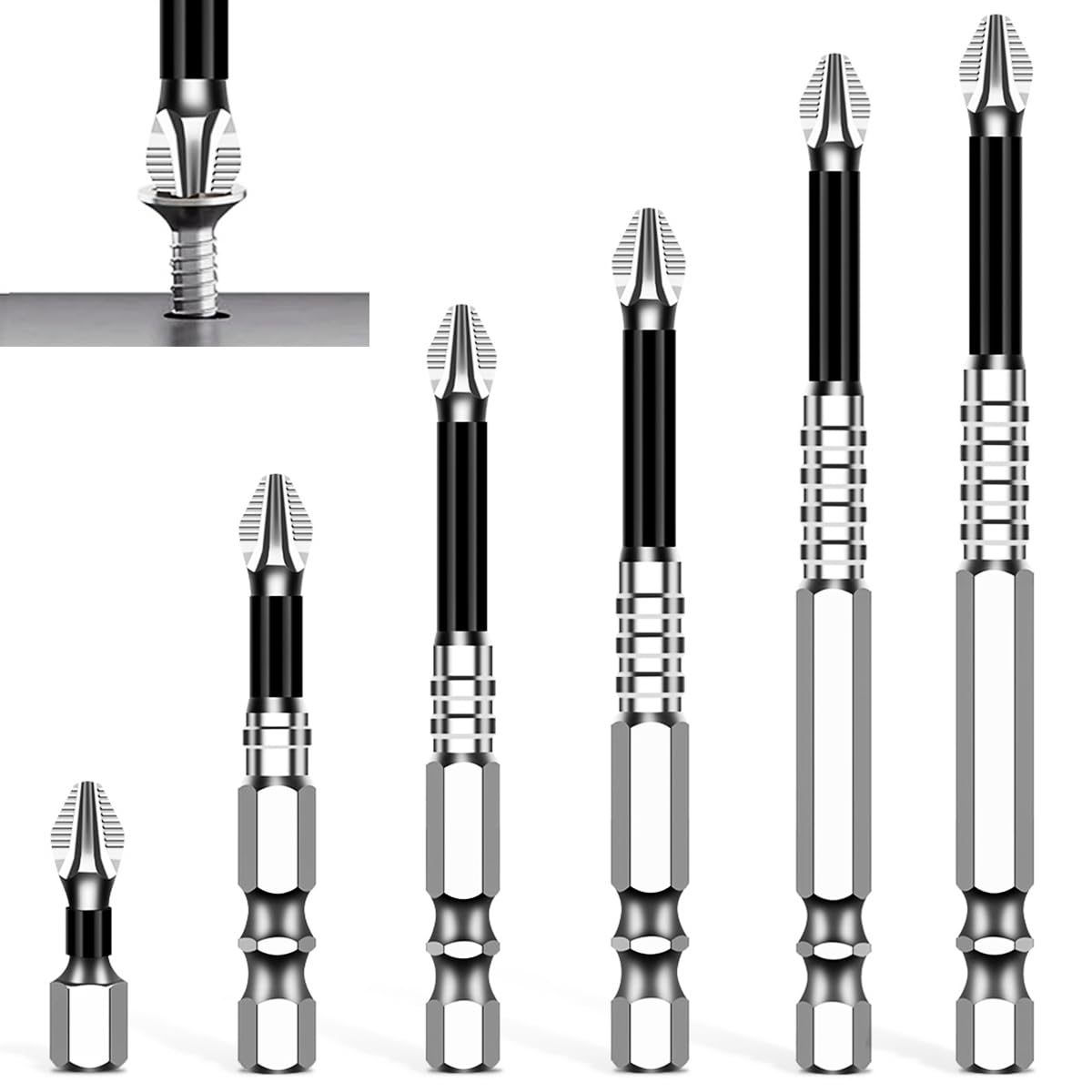 Serplex 6-Piece Magnetic PH2 Bit Set
