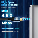 Type C Cable Fast Charging 240W 6.6Ft/2M