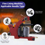 Verilux Complete Tattoo Kit with 2 Tattoo Machines Power Supply and Foot Pedal | Red Three Pin US Plug