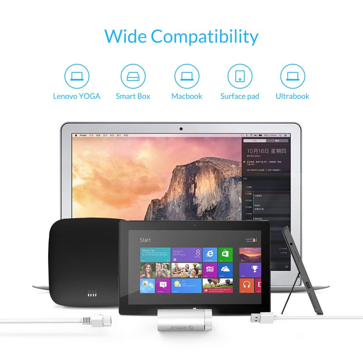 Verilux USB 3.0 Type C to Gigabit Ethernet Adapter for MacBook PC Laptop and Desktop