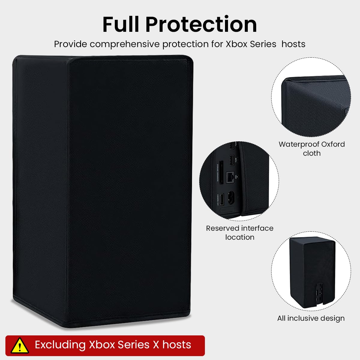 ZORBES® Dust Cover for SONY Xbox Series X, Black Dust Proof Cover For Xbox Series X Console Durable Oxford Dust Proof Cover with Preset USB Ports Open