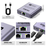 Verilux Gigabit Ethernet Splitter for Dual Device Connectivity with USB C Power | 1000Mbps 2 PCS