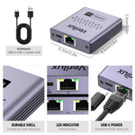 Verilux Ethernet Splitter for Dual Device Connectivity with USB C Power and 1000Mbps Speed
