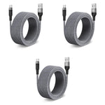 Verilux USB C Cable for Fast Charging and Data Transfer featuring 16.4ft Nylon Braided Design | 3 PCS