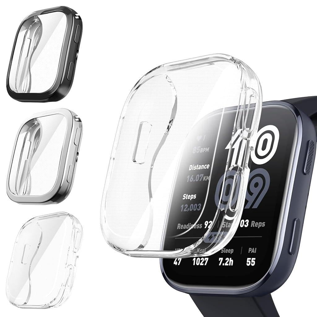 ZORBES® 3 Packs Screen Protector Case Compatible with Amazfit Bip 6, Soft TPU Plated Bumper Full Protective Cover Cases Scratch-Proof