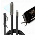 Verilux® PD 240W Type C Cable Fast Charging with Stand, 6.6Ft Nylon C Type Charger Cable with 480MBPS Data Transfer, C Type Cable Right Angle for iPhone 17/17 Pro/17 Por Max/16/15, Galaxy S25/S24