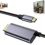 Verilux HDMI to Type C Cable 6 ft for MacBook Pro and iPad Pro with PD 60W Charging | Sleek Alloy Housing Design