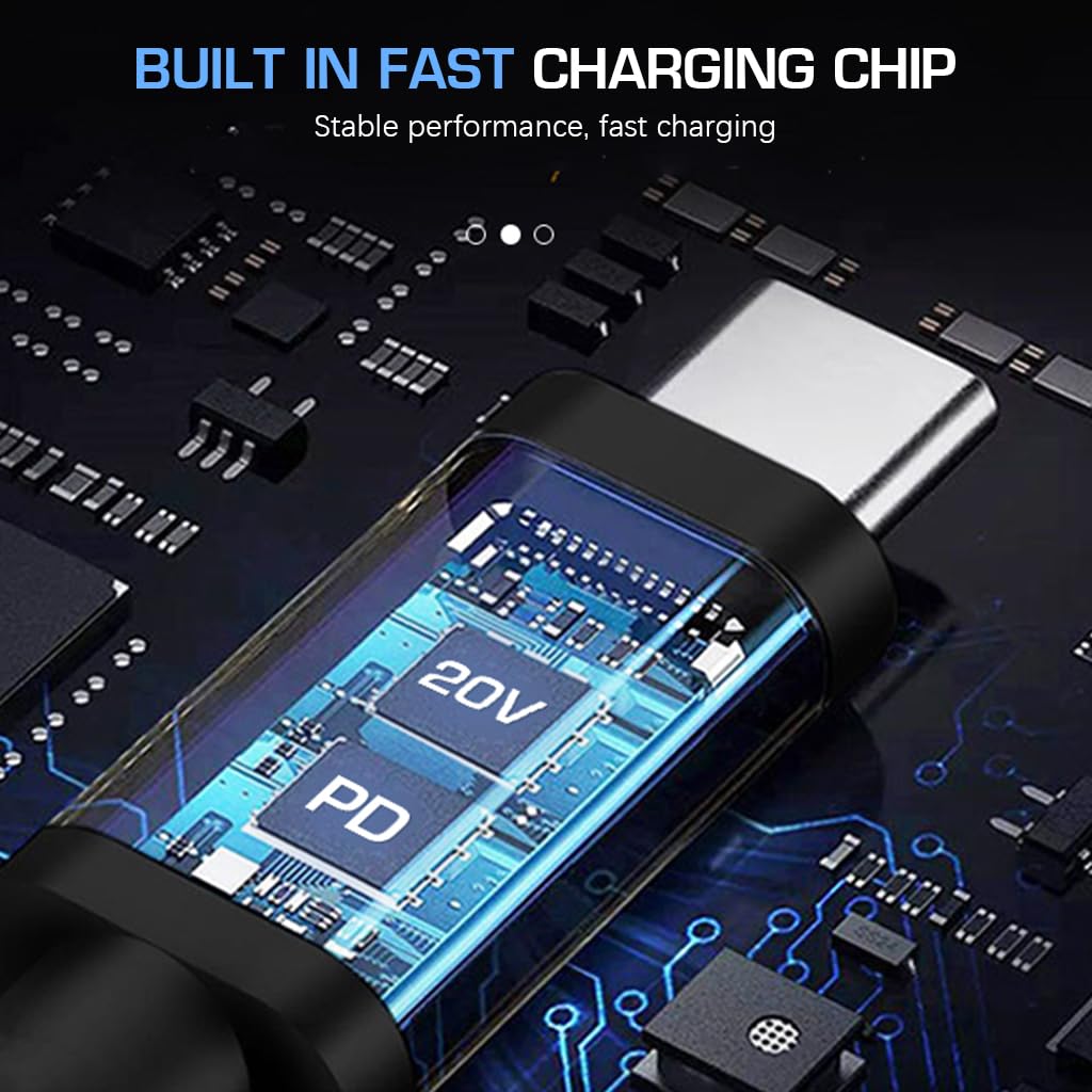Verilux® USB C to DC Cable with 8 DC Connectors, 5V-20V Adjustable Power Design with Switch Button, 3.3Ft USB C to DC Converter Charging Cable for Notebooks, Portable Monitors, Stationary Routers