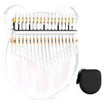 Verilux® Thumb Piano Crystal Kalimba Acrylic Mbira Finger Musical Instrument Gifts for Kids Adult Beginners with Tuning Hammer Study Instruction and Eva bag 2PCS