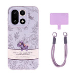 ZORBES® Compatible with Oneplus 15,Fashion TPU Phone Case,Cute Purple Floral Design with Checkered Pattern Horse Decal Anti-Scratch Protective Phone Case Full Camera Frame Protection