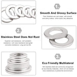 Serplex® 360PCS 304 Stainless Steel Flat Washers for Screws Bolts Fender Assortment Set Assorted Hardware Lock Metal Kit 9 Sizes M2 M2.5 M3 M4 M5 M6 M8 M10 Home Factories Repair