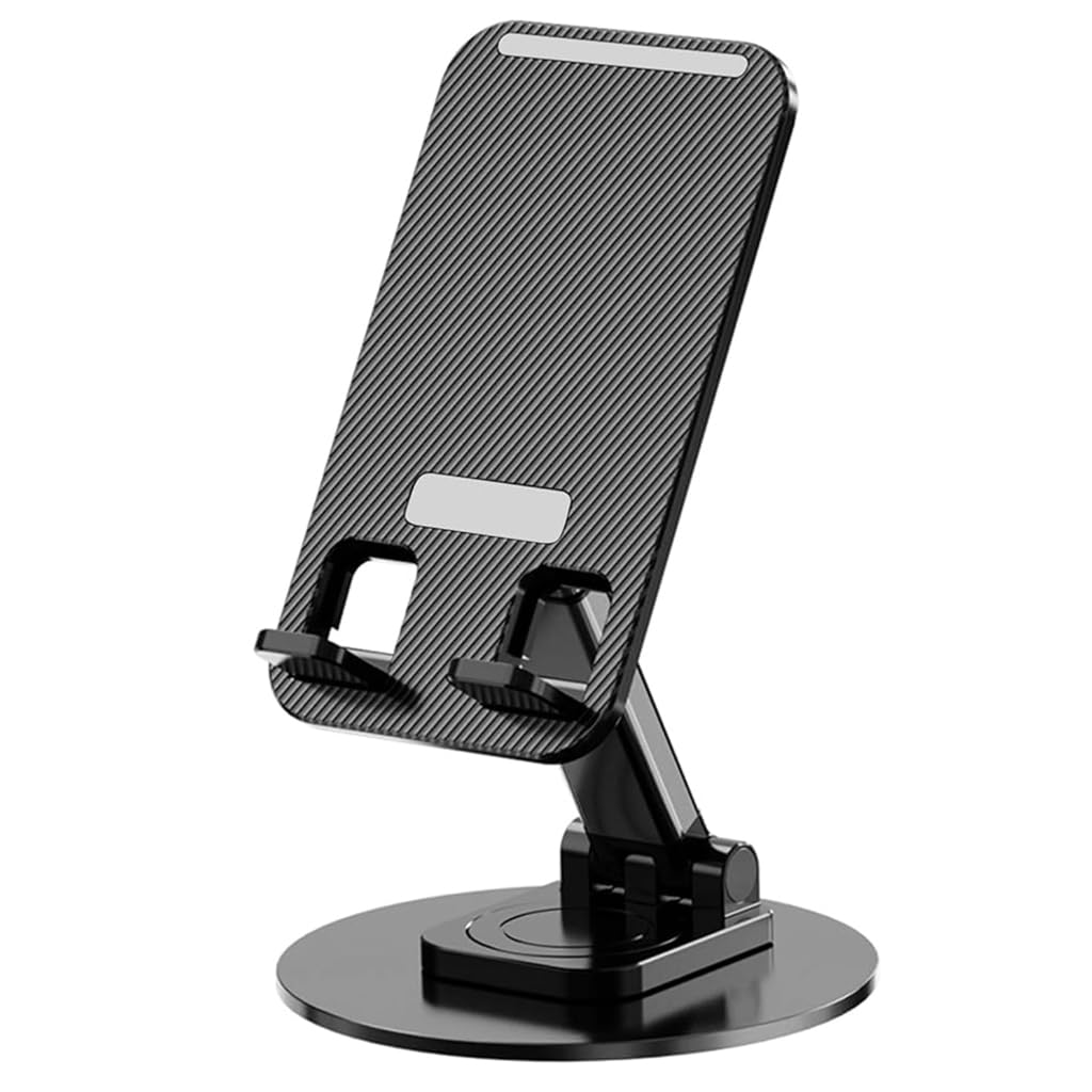 ZORBES® Phone Stand Desk Metal Phone Holder 360° Rotatable Mobile Phone Stand, Adjustable Tilting Mobile Stand, Anti-Slip Metal Phone Stand for iPhone 15/14/ 13, Samsung, More