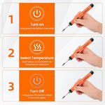 Serplex® Cordless Soldering Iron Pen Kit 3 Adjustable Temperature Electric Soldering Iron Pen Set with Stand, USB Cable & Storage Case, for Electronics Repaired Usages
