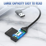 Verilux Card Reader for SD and TF Cards with USB C and USB 2.0 | 480Mbps Nylon Braided Design