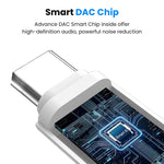 Verilux Type C to 3.5mm Headphone Jack Adapter with Hi Fi DAC for iPhone 16 and Galaxy S25