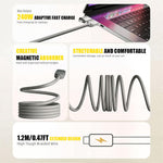 Verilux Type C Cable 4 in 1 240W Fast Charging with Magnetic Coiled Design | 480Mbps Data Transfer