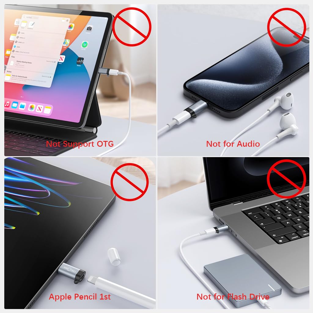 Verilux® Light-ning to C Converter, 18W Type C to Light-ning Connector, 480Mbps Type C Connector, Portable Light-ning to USB Adapter with Lanyard for i-Phone 16/16 Pro/16 Pro Max, Galaxy S24, iPad Air