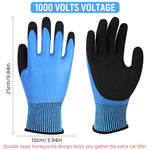 Serplex® 1 Pair Electrical Insulated Gloves Full Palm Rubberization Design 1000V Resistance Non-slip Safe Electrical Gloves Multi Purpose Electrician Work Gloves for Men Women