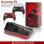 ZORBES® Skin Cover Sticker for PS5 Disc Edition Game Console and Controller Uchiha Itachi Cartoon Skin Cover Vinyl Sticker Anti-Scratch Sticker for PS5 Disc Edition Anime Game Console and Controller