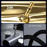 Verilux 3.5 mm to 2 RCA Cable for Car and Home Audio with Gold Plated Connectors | 9.8 ft Nylon Braided