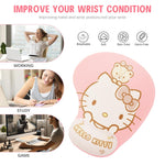 ZORBES® Mouse Pad with Wrist Rest Ergonomic Gel Mouse Pad Smooth Lycra Cover Mouse Pad Kawaii Cartoon Kitty Mouse Pad Gaming Mouse Pad Office Anti-Slip Mouse Pad
