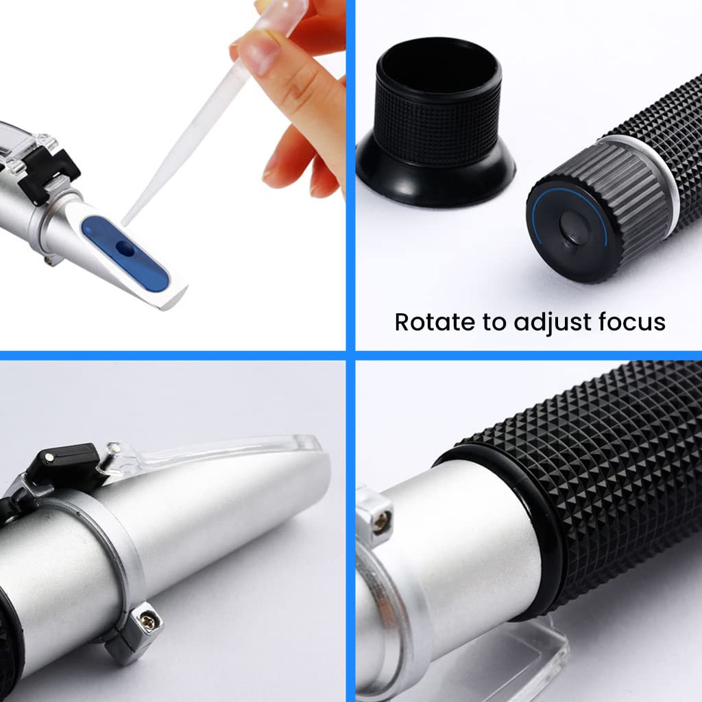 ZORBES® Refractometer for Wine Beer Brewing with ATC and Dual Scale of Brix 0-40% and Alcohol 0-25% vol, Refractometer for Measuring Sugar Content in Grape Juice & Predicting Wine Alcohol Degree