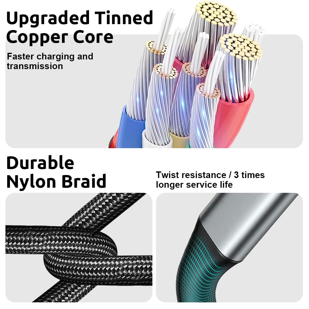 Verilux USB C Extension Cable 0.5m for Fast Charging and 10Gbps Data | 4K HD Output