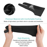 Zeitel® 1 Pair Artist Gloves Digital Drawing Glove Two Finger Glove for Wacom Tablet Artist Gloves, Graphic Drawing Gloves Tablet Gloves