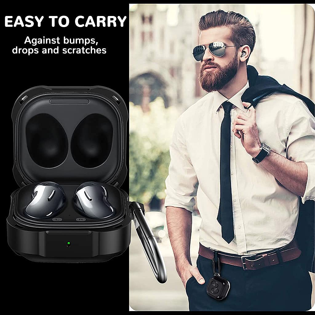 HASTHIP® Earphone Cover Case for Samsung Galaxy Buds Pro(2021) ,Galaxy Buds 2 ,Galaxy Buds Live (2020) -- Hard Shell 3D Luxury Bumper Protective Shockproof Earbuds Cover Case(Black) - verilux