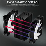 Verilux ARGB CPU Air Cooler with Dual 120mm PWM Fans and 6 Copper Heat Pipes | Intel & AMD