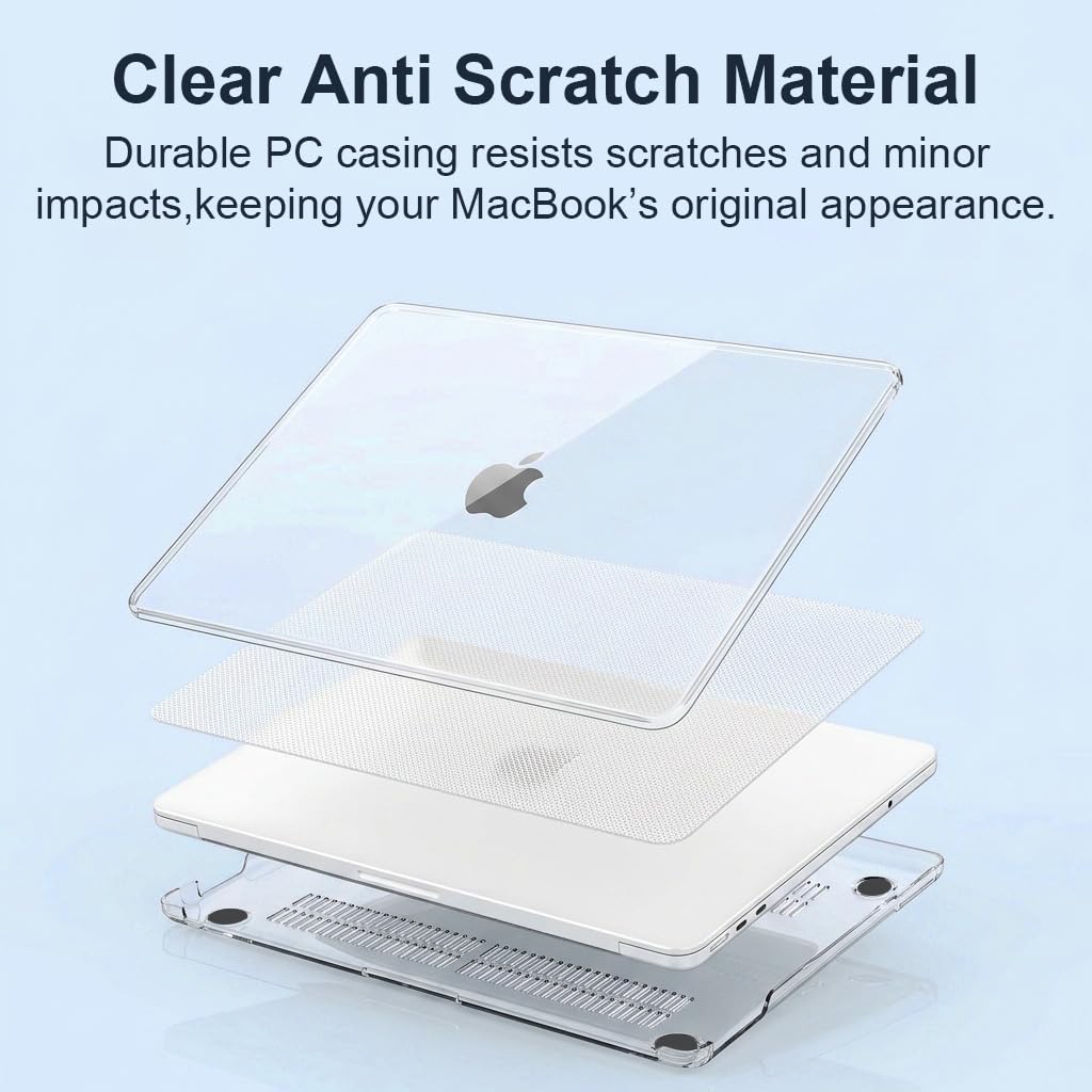 Verilux® Compatible with MacBook Neo Case 13 inch, Clear PC Laptop Cover Case Anti-Scratch Protective Laptop Cover, Ventilated Snap-on Fashion Cover with Front & Back Cover