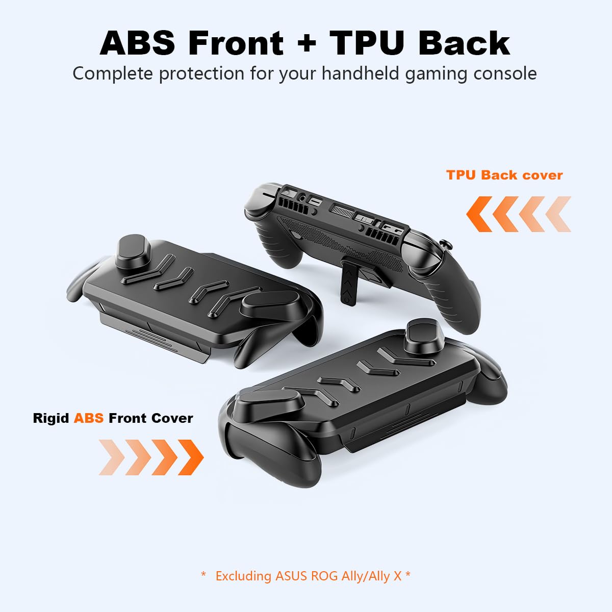 ZORBES®Compatible with ASUS ROG Xbox Ally/Ally X, Full Coverage Game Console Cover ABS Front Cover & TPU Console Cover Anti-Scratch Protective Skin Cover with Kickstand