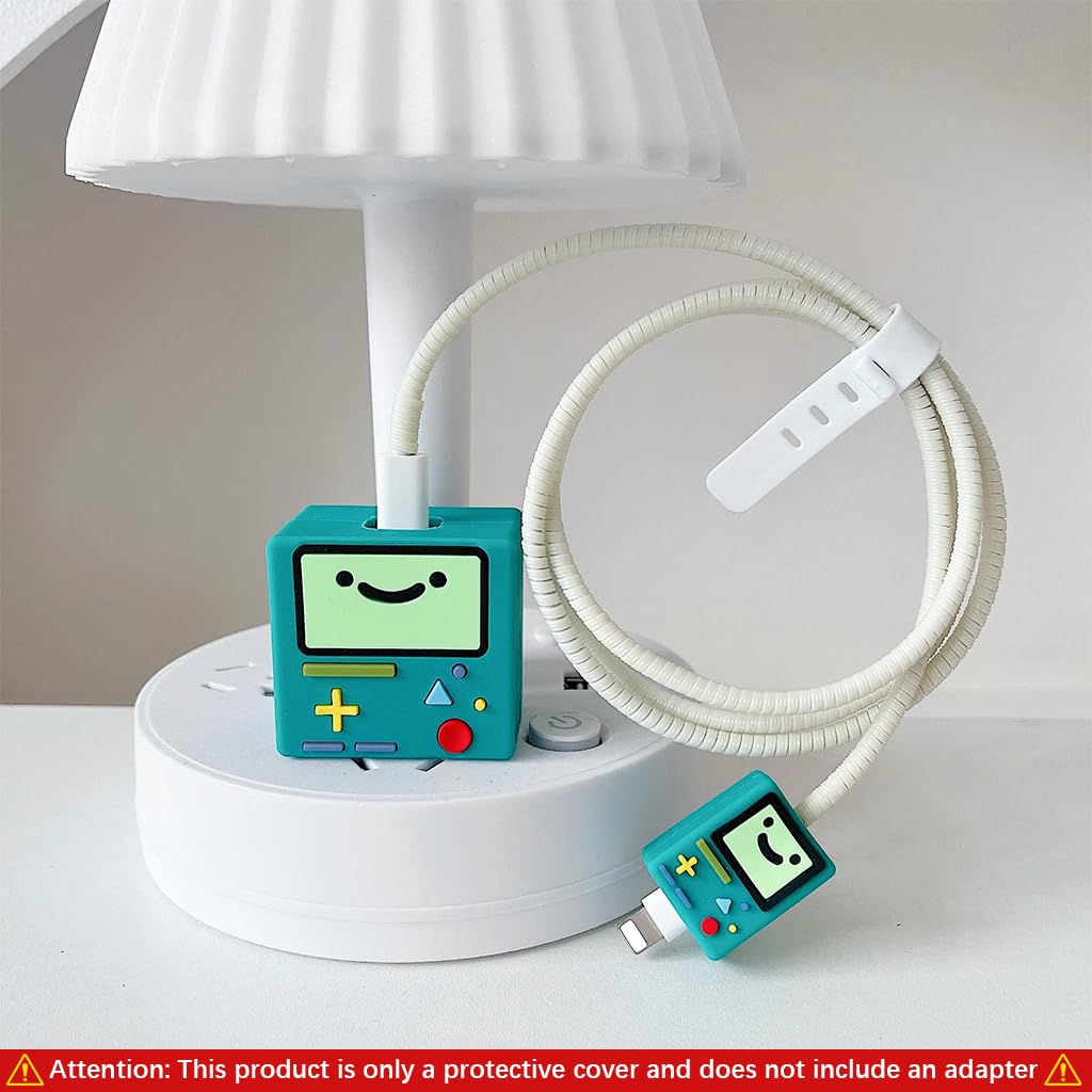 Verilux Charger Protector Set for iPhone with 1.4m Silicone Cable Sleeve and Cartoon Design | 4Pcs Complete Cover