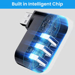 Verilux USB Hub 3.0 for PC and Laptop with 4 in 1 Ports featuring 90° Rotatable Plug Design