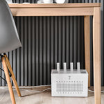 Verilux Router Stand Cable Organizer Box for Home and Office with Double Layer 31×21×20 cm | ABS Storage for Cables and Power Boards