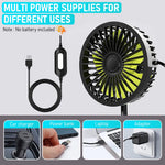 Verilux USB Fan for Car Back Seat with 3 Speed Flexible Arm and Plug and Play 3PCS