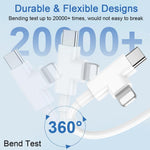 Verilux 2 in 1 Type C Charger Cable with 100W PD Fast Charging and Right Angle Plug | Compatible with iPhone and Galaxy Devices