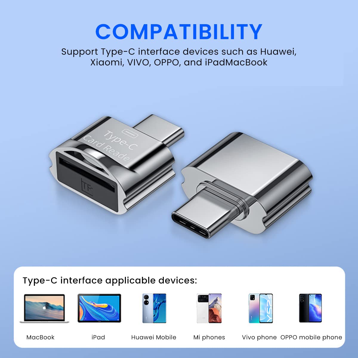Verilux Micro SD Card Reader for Type C Devices with OTG Support and 480 Mbps Transfer Speed