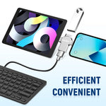 Verilux 3 in 1 OTG Adapter for Phone and Tablet with Type C and Light‑ning Connector | Supports PD Charging and USB Flash Drive Data Transfer