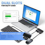 Verilux USB Hub Card Reader for iPhone and Laptop with Dual PD Charging Ports | 6 in 1 High Speed USB 3.0 Connectivity