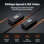ZORBES 2 Pack USB C Female to Female Adapter 240W 80Gbps USB C Coupler
